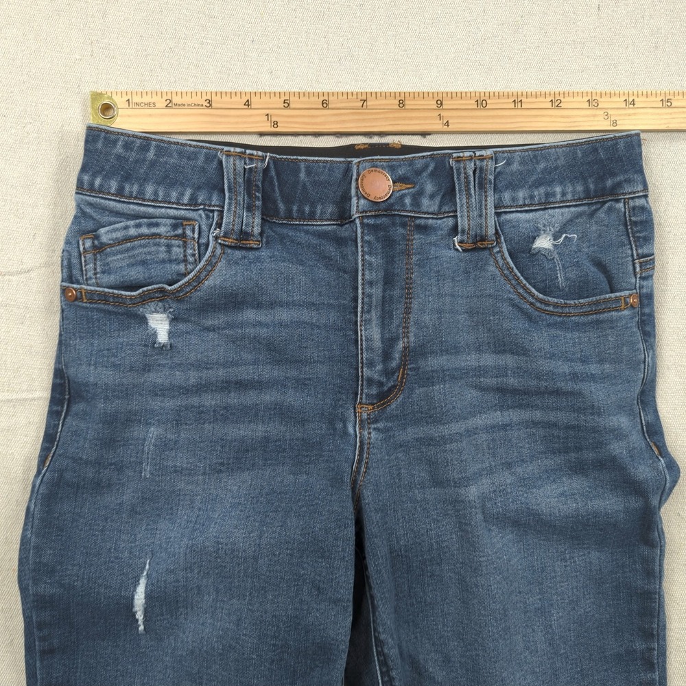 Democracy Women's Boot Cut Jeans in Dark Blue Denim with a cool frayed hem - Picture 7 of 15